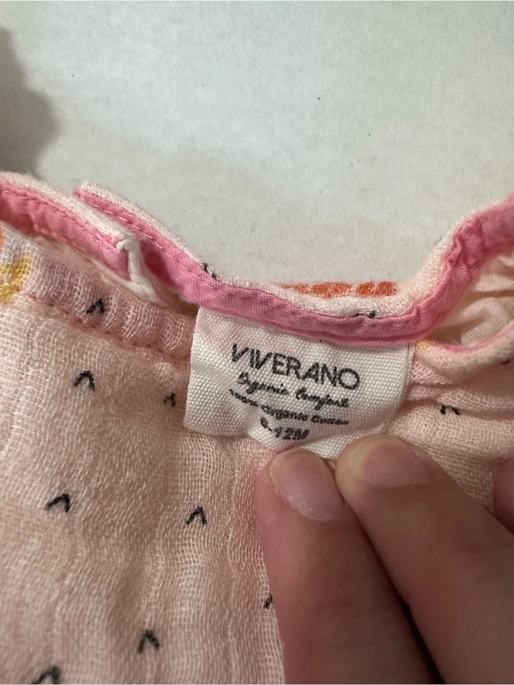 VIVERANO Organic Cotton Muslin Veggie Salad Ruffle & Flutter Short Romper 6-12M
